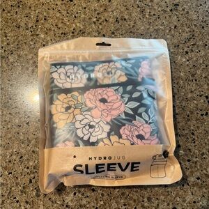 Original HydroJug Floral Sleeve - Black with Pink & Yellow Flowers